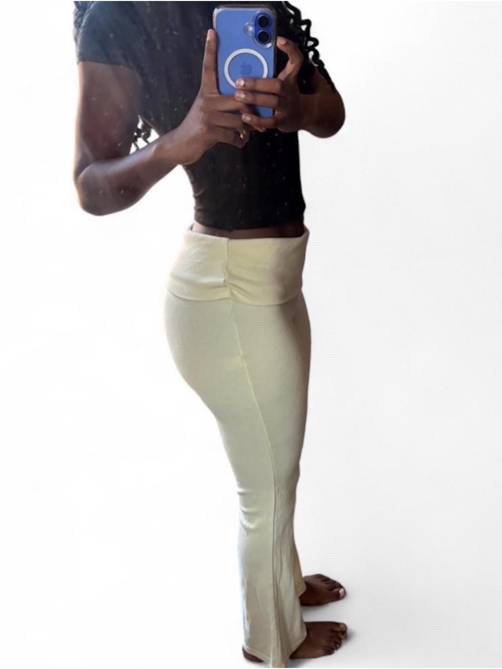 Blue Riot fold-over midrise flared pants